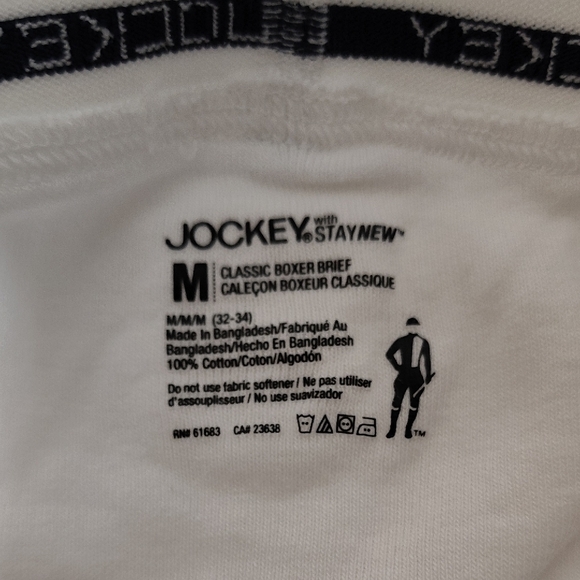 New Jockey Men's Classic White Boxer Briefs 3-Pairs  Sz 32-34 - Picture 4 of 9